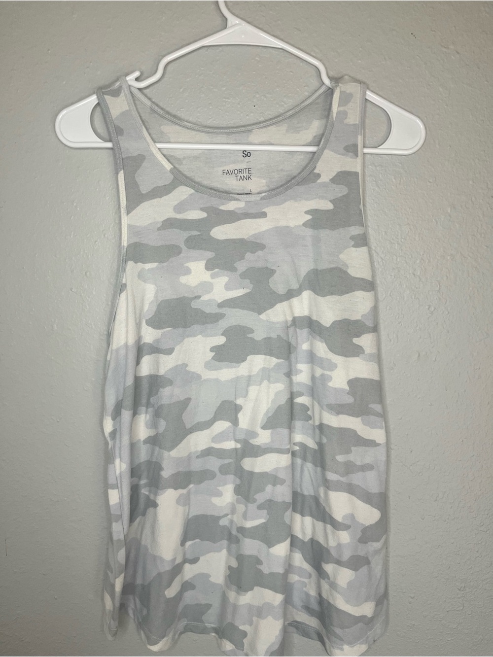 SO Camo Tank Top in Grey & White